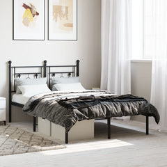 vidaXL Metal Bed Frame without Mattress With headboard Black