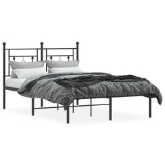 vidaXL Metal Bed Frame without Mattress with Headboard Black 120x200cm 3