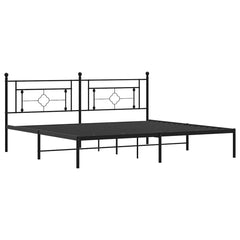Metal Bed Frame without Mattress With headboard Black 193 cm 203 cm