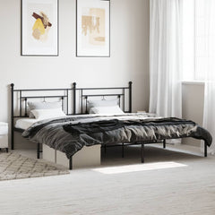 vidaXL Metal Bed Frame without Mattress With headboard Black
