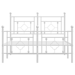 vidaXL Metal Bed Frame without Mattress with Footboard White 120x190cm 5