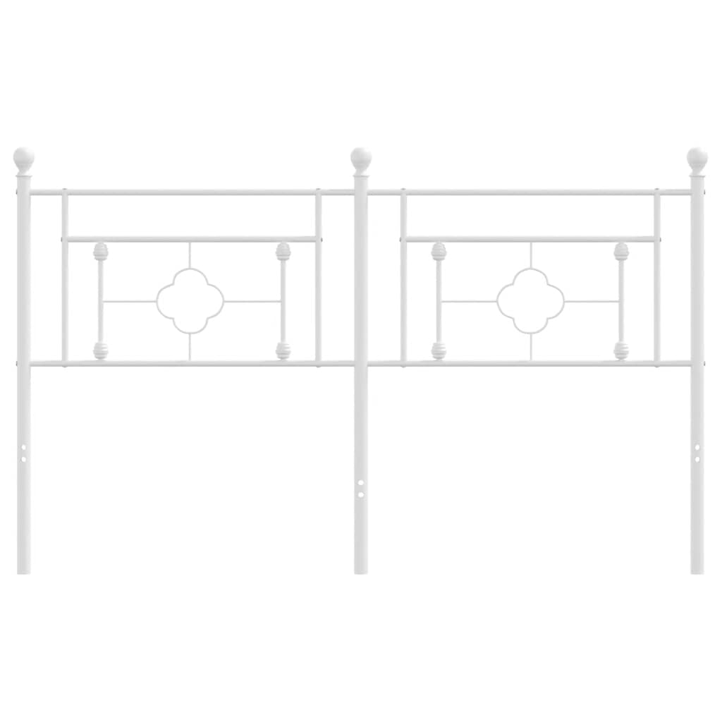 vidaXL Metal Replace Headboard White 160 cm 3