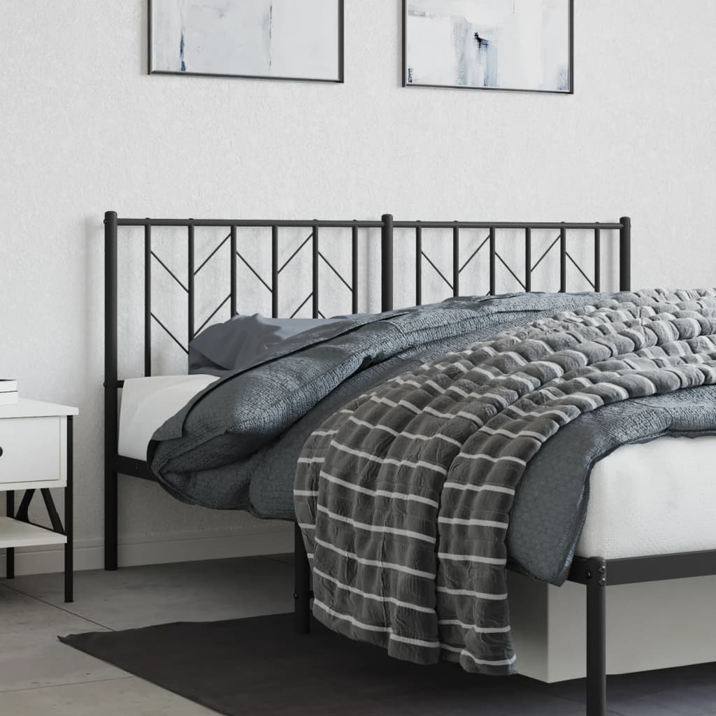 vidaXL Metal Replace Headboard Black 160 cm 3