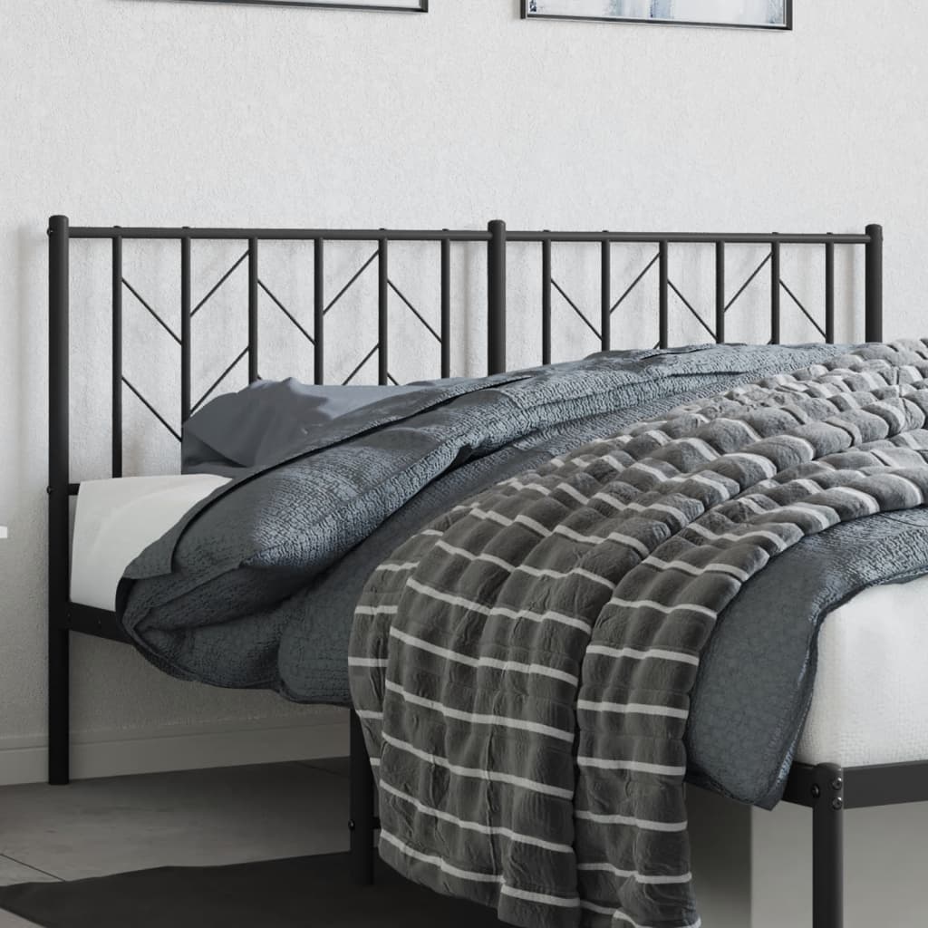 vidaXL Metal Replace Headboard Black 160 cm 1