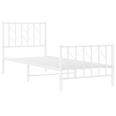 vidaXL Metal Bed Frame without Mattress with Footboard White 80x200cm 4