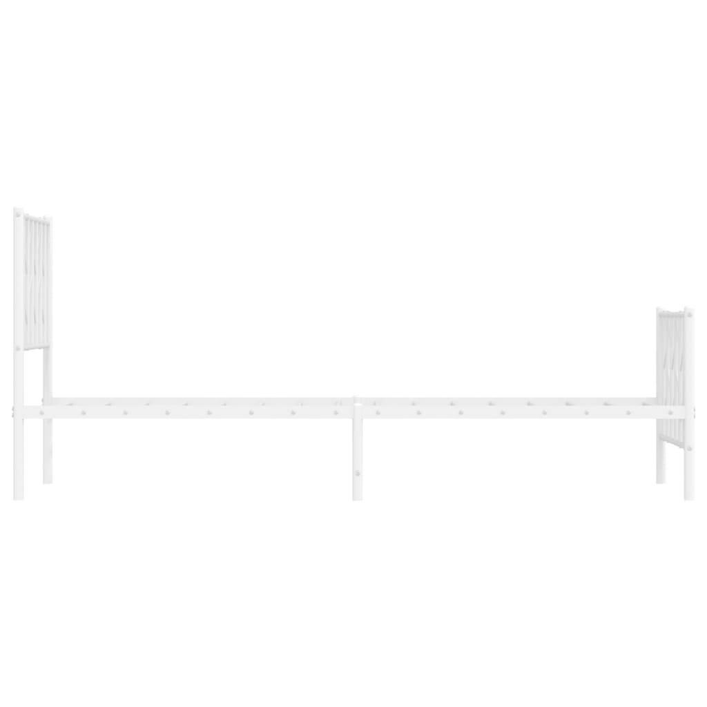 vidaXL Metal Bed Frame without Mattress with Footboard White 80x200cm 5
