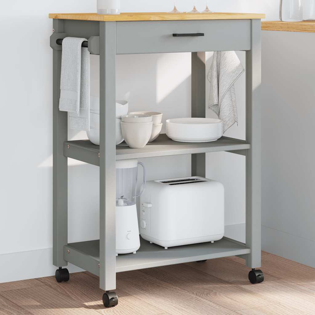 Kitchen Trolley MONZA Solid Wood Pine Grey 60 x 40 x 88.5 cm