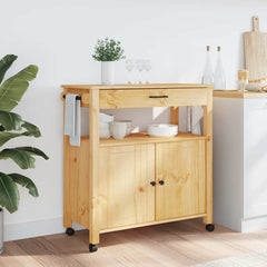 Kitchen Trolley "MONZA" 60x40x88,5 cm Solid Wood Pine Brown 84 x 40 x 88.5 cm