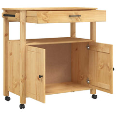 Kitchen Trolley "MONZA" 60x40x88,5 cm Solid Wood Pine Brown 84 x 40 x 88.5 cm