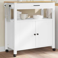 Kitchen Trolley "MONZA" 60x40x88,5 cm Solid Wood Pine White 84 x 40 x 88.5 cm