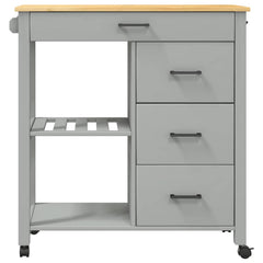 Kitchen Trolley MONZA 84x40x88.5 cm Solid Wood Pine Grey