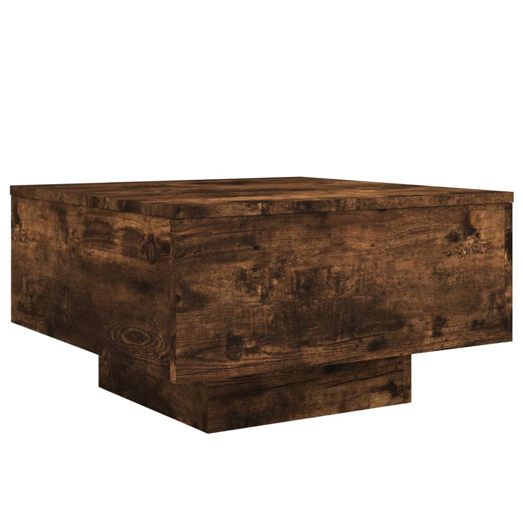 vidaXL Coffee Table with LED Lights Smoked Oak 55x55x31 cm 3