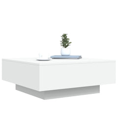 vidaXL Coffee Table with LED Lights White 80x80x31 cm 6