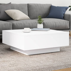 Coffee Table with LED Lights 80x80x31 cm Depth 80 cm White