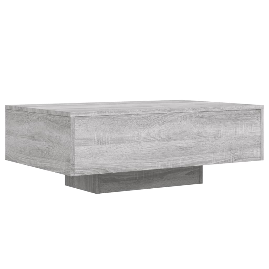 vidaXL Coffee Table with LED Lights Grey Sonoma 85x55x31 cm 3