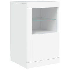 vidaXL Side Cabinet with LED Lights White Engineered Wood 2