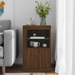 vidaXL Side Cabinet with LED Lights Brown Oak Engineered Wood 3