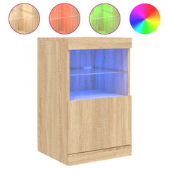 vidaXL Sideboard with LED Lights Sonoma Oak 41x37x67 cm 2