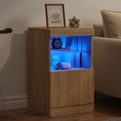 Sideboard with LED Lights 41x37x67 cm Sonoma oak