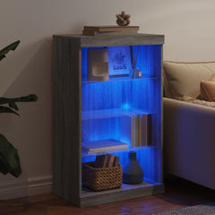 vidaXL Sideboard with LED Lights Grey Sonoma 60.5x37x100 cm 4