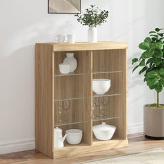 Sideboard with LED Lights 81x37x100 cm Sonoma oak