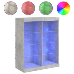 Sideboard with LED Lights 81x37x100 cm Concrete grey