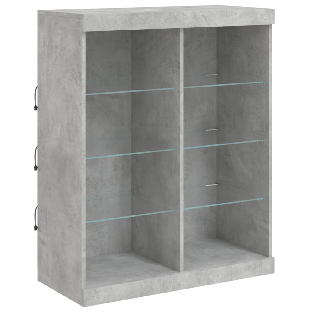 Sideboard with LED Lights 81x37x100 cm Concrete grey
