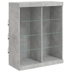 Sideboard with LED Lights 81x37x100 cm Concrete grey