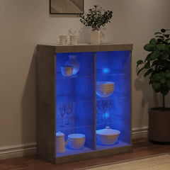 Sideboard with LED Lights 81x37x100 cm Concrete grey