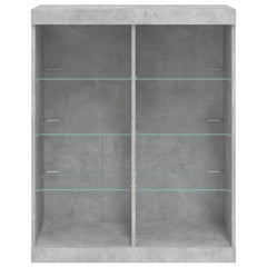Sideboard with LED Lights 81x37x100 cm Concrete grey