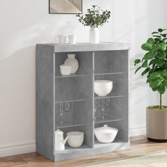 Sideboard with LED Lights 81x37x100 cm Concrete grey