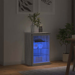 vidaXL Sideboard with LED Lights Grey Sonoma 41x37x67 cm 4