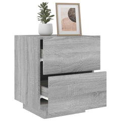 vidaXL Bedside Cabinets with LED Lights 2 pcs Grey Sonoma Engineered Wood 4