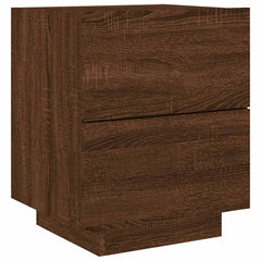 vidaXL Bedside Cabinets with LED Lights 2 pcs Brown Oak Engineered Wood 6