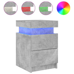 vidaXL Bedside Cabinets with LED Lights 2 pcs Concrete Grey 35x39x55 cm 6