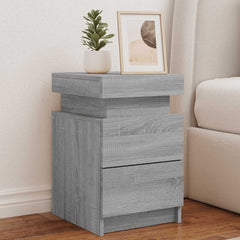 vidaXL Bedside Cabinet with LED Lights 35x39x55 cm