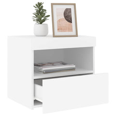 vidaXL Bedside Cabinets with LED Lights 2 pcs White 50x40x45 cm 5