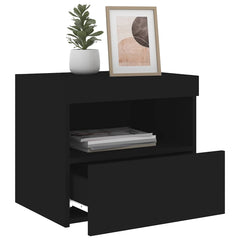 vidaXL Bedside Cabinets with LED Lights 2 pcs Black 50x40x45 cm 5