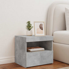 vidaXL Bedside Cabinet with LED Lights Concrete Grey 50x40x45 cm 3