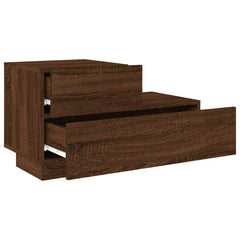 vidaXL Bedside Cabinet with LED Lights Brown Oak 70x36x40.5 cm 6