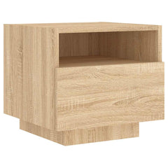 vidaXL Bedside Cabinet with LED Lights Sonoma Oak 40x39x37 cm 5