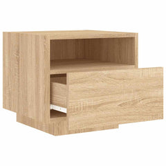 vidaXL Bedside Cabinet with LED Lights Sonoma Oak 40x39x37 cm 6