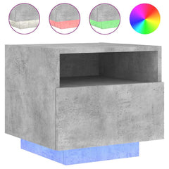 vidaXL Bedside Cabinets with LED Lights 2 pcs Concrete Grey 40x39x37 cm 5