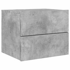vidaXL Wall-mounted Bedside Cabinets with LED Lights 2 pcs Concrete Grey 6