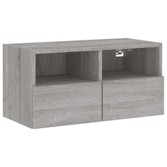 vidaXL TV Wall Cabinet Grey Sonoma 60x30x30 cm Engineered Wood 2
