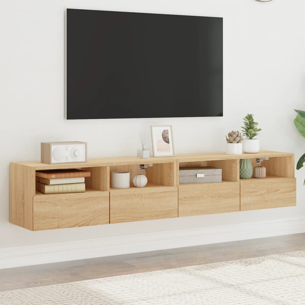 vidaXL TV Wall Cabinets 80x30x30 cm Engineered Wood 2 pcs