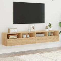 vidaXL TV Wall Cabinets 80x30x30 cm Engineered Wood 2 pcs