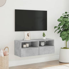 vidaXL TV Wall Cabinet Concrete Grey 80x30x30 cm Engineered Wood 3