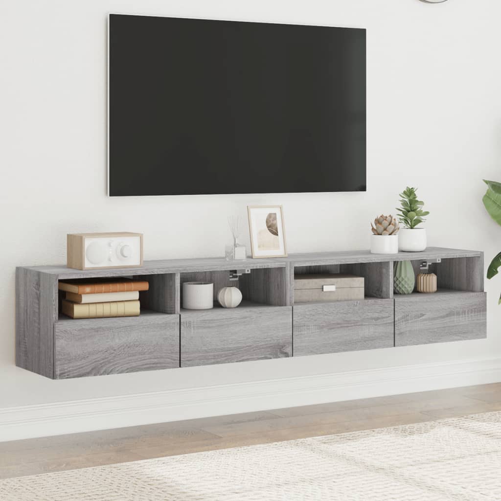 vidaXL TV Wall Cabinets 80x30x30 cm Engineered Wood 2 pcs