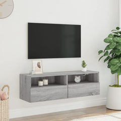 vidaXL TV Wall Cabinet Grey Sonoma 100x30x30 cm Engineered Wood 3